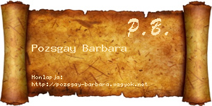 Pozsgay Barbara névjegykártya