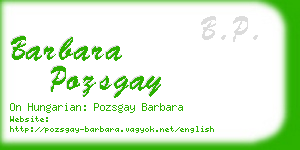 barbara pozsgay business card